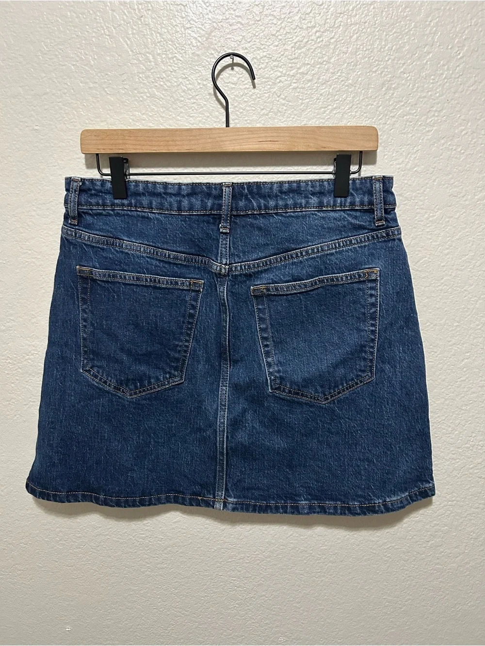 Reformation Lydia Denim High-Rise Mini Skirt Size 30 Dark Wash Navy Blue